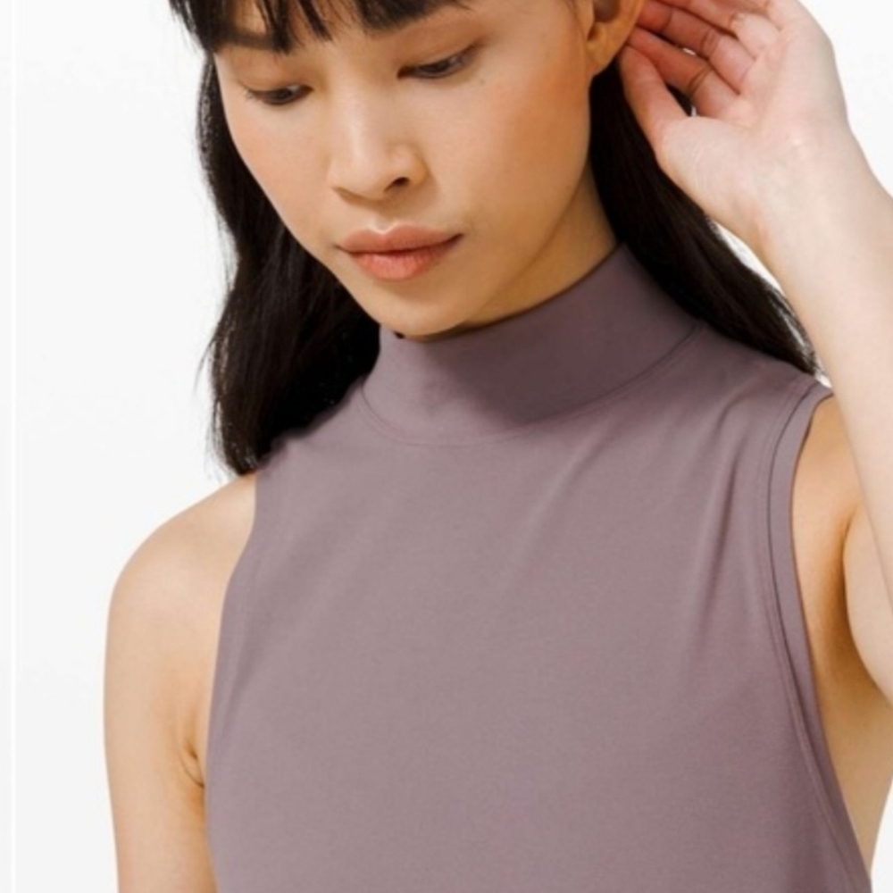 Lululemon All Yours High-Neck Dress Lunar Rock Mauve Grey Soft Vitasea Size 8 - Picture 3 of 9